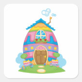 イースターエッグハウススクエアステッカー スクエアシール (正面)