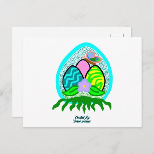 イースターエッグハガキ ポストカード (正面/裏面)