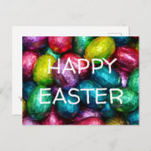 イースターエッグハッピーイースター挨拶 シーズンポストカード (正面/裏面)