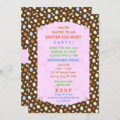 イースターエッグハンティングパーティ エレガントレトロバナー 招待状 (正面/裏面)