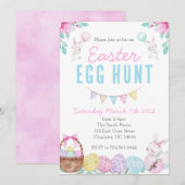 イースターエッグハントへのご招待　教会のイースターエッグハントのお知らせ 招待状 (正面/裏面)