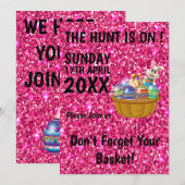 イースターエッグハント開始！, イースターエッグハント, ユーモアあふれるギフト 招待状 (正面/裏面)