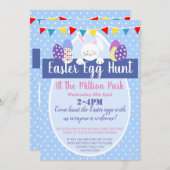 イースターエッグハント イースターパーティー 招待状またはチラシ 招待状 (正面/裏面)