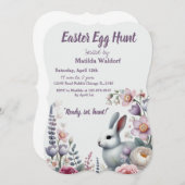 イースターエッグハント ウサギの招待状 招待状 (正面/裏面)