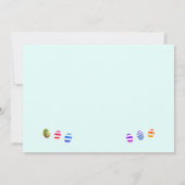 イースターエッグハント カラフルな卵のイースターエ卵の卵のデザインとパステルカラーの背景 招待状 (裏面)