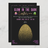 イースターエッグハント グローインザダーク バニーイースター 招待状 (正面/裏面)