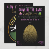 イースターエッグハント グローインザダーク バニー イースター 招待状 (正面/裏面)