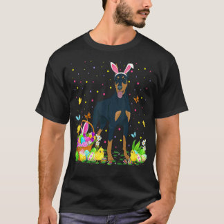 イースターエッグハント ドーベルマン ドッグ イースター Tシャツ