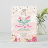 イースターエッグハント フローラル 水彩 招待状 (スタンド正面)