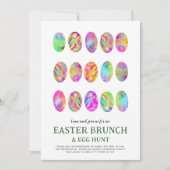イースターエッグハント ブランシュ 水彩 現代 招待状 (正面)