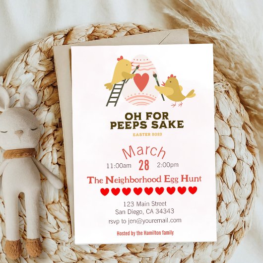 イースターエッグハント 春の パーティー招待状 招待状