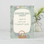 イースターエッグハント 面白いイースターバニー招待状 招待状 (スタンド正面)