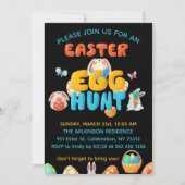イースターエッグハント（黒背景） 招待状 (正面)