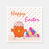 イースターエッグハート柄のかわいい雛 スタンダードカクテルナプキン (正面)