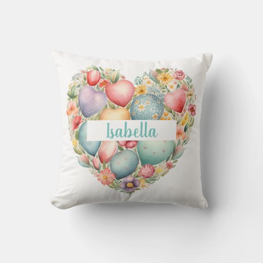 イースターエッグハート クッション (正面)
