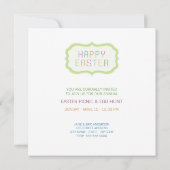 イースターエッグバスケットのピクニックへの招待 招待状 (裏面)