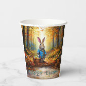 イースターエッグバスケットを持つイースターバニーのピーター 紙コップ (裏面)