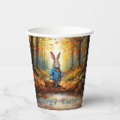 イースターエッグバスケットを持つイースターバニーのピーター 紙コップ (正面)