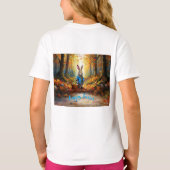 イースターエッグバスケットを持つウサギのイースターバニー Tシャツ (裏面)