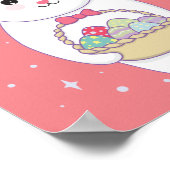 イースターエッグバスケットを持つウサギ ポスター (角)