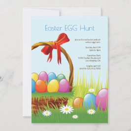 イースターエッグバスケットピクニック招待状 招待状