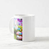 イースターエッグバスケット付きイースターバニー コーヒーマグカップ (正面左)