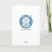 イースターエッグバスケット付き可愛いブルーバニーボーイ シーズンカード (裏面)