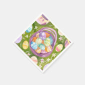 イースターエッグバスケット | 春パステルウォーターカラー スタンダードカクテルナプキン (角)