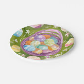 イースターエッグバスケット | 春パステルウォーターカラー ペーパープレート (アングル)