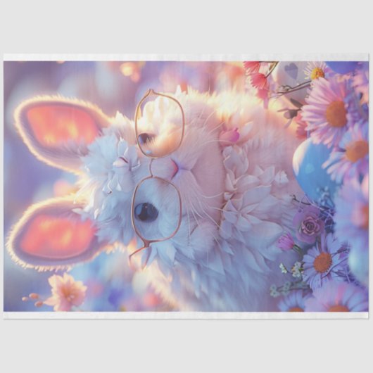 イースターエッグバニーのデコパージュ 薄葉紙 (正面)