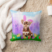 イースターエッグバニーチックスとチワホアドッグ クッション (ブランケット)