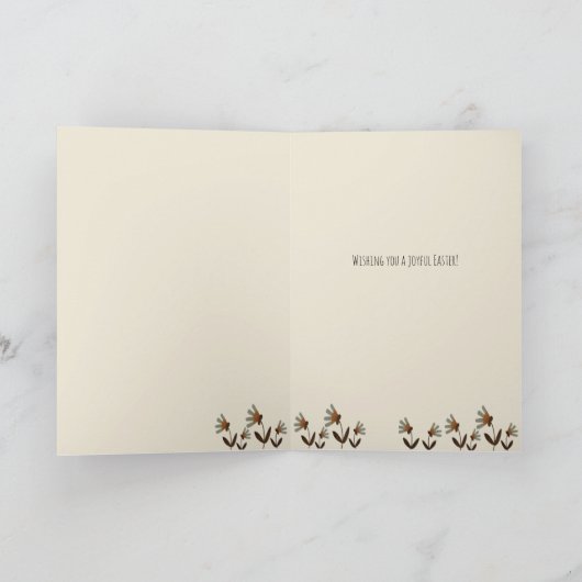 イースターエッグバニーフォークかわいいインスピレーション カード (内部)