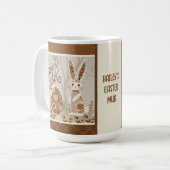 イースターエッグバニーフォークかわいい名前のインスピレーション コーヒーマグカップ (正面左)