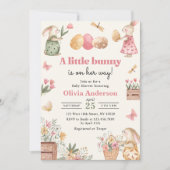 イースターエッグバニーベビーガールシャワー 招待状 (正面)