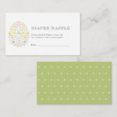 イースターエッグバニーベビーシャワーおむつラッフルチケット エンクロージャーカード (正面/裏面)