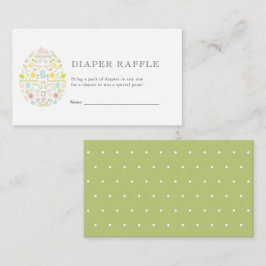イースターエッグバニーベビーシャワーおむつラッフルチケット エンクロージャーカード