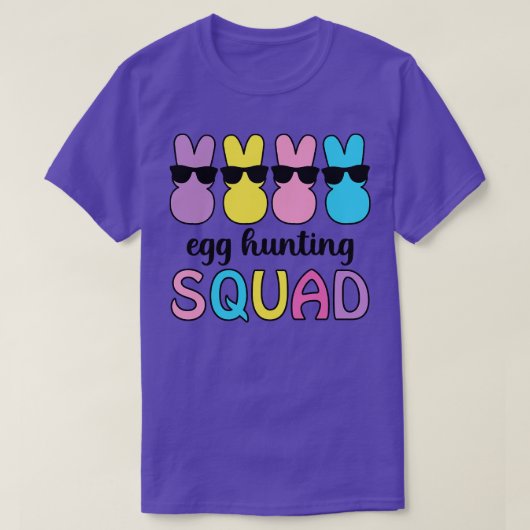 イースターエッグバニー分隊かわいいおもしろい Tシャツ (デザイン正面)