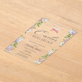 イースターエッグバニー耳フラワーブランチ&バブリー アクリル招待状 (レイダウン)