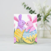 イースターエッグバンニー | パステルウォーターカラー シーズンポストカード (スタンド正面)