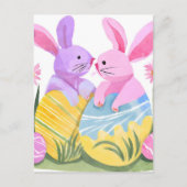 イースターエッグバンニー | パステルウォーターカラー シーズンポストカード (正面)
