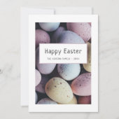 イースターエッグパステルハッピーイースターファミリー シーズンカード (正面)