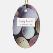 イースターエッグパステルハッピーイースターファミリー セラミックオーナメント (左)