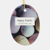 イースターエッグパステルハッピーイースターファミリー セラミックオーナメント (裏面)
