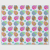 イースターエッグパステルブルーギフト ラッピングペーパー (フラット)