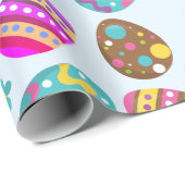 イースターエッグパステルブルーギフト ラッピングペーパー (ロールコーナー)