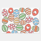 イースターエッグパターンラッピング紙-カラフルギフト ラッピングペーパーシート (正面2)