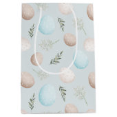 イースターエッグパターン春誕生日 ミディアムペーパーバッグ (正面)