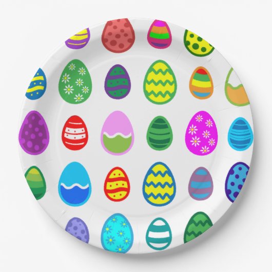 イースターエッグパターン ペーパープレート (正面)