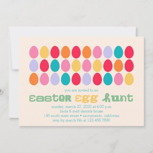イースターエッグパーティの招待状 招待状 (正面)