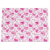 イースターエッグピンクグラフィックの好意抱き枕 ラージペーパーバッグ (正面)